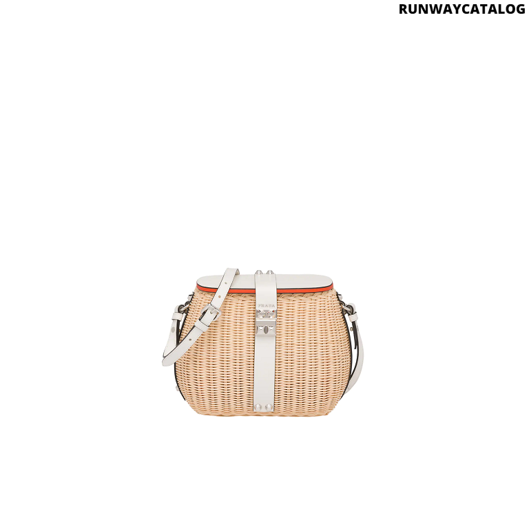 Prada Wicker and leather shoulder bag