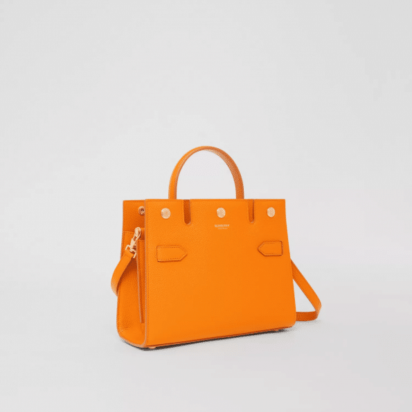 Burberry Mini Leather Title Bag In Yellow
