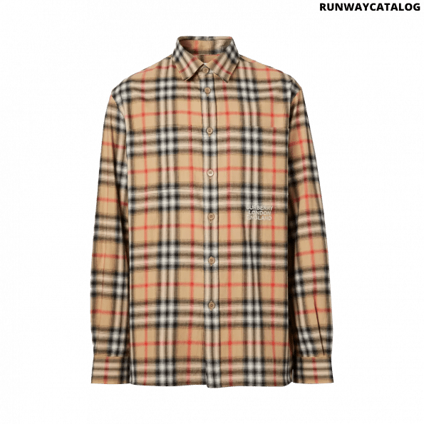 Burberry Ombré Check Cotton Flannel Oversized Shirt