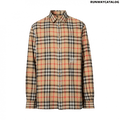 Burberry Ombré Check Cotton Flannel Oversized Shirt