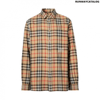 Burberry Ombré Check Cotton Flannel Oversized Shirt