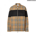 Burberry Contrast Panel Check Cotton Shirt