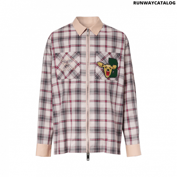 Burberry Varsity Graphic Check Technical Cotton Overshirt