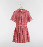 Dior Qixi Short Ruffled Dress with Belt