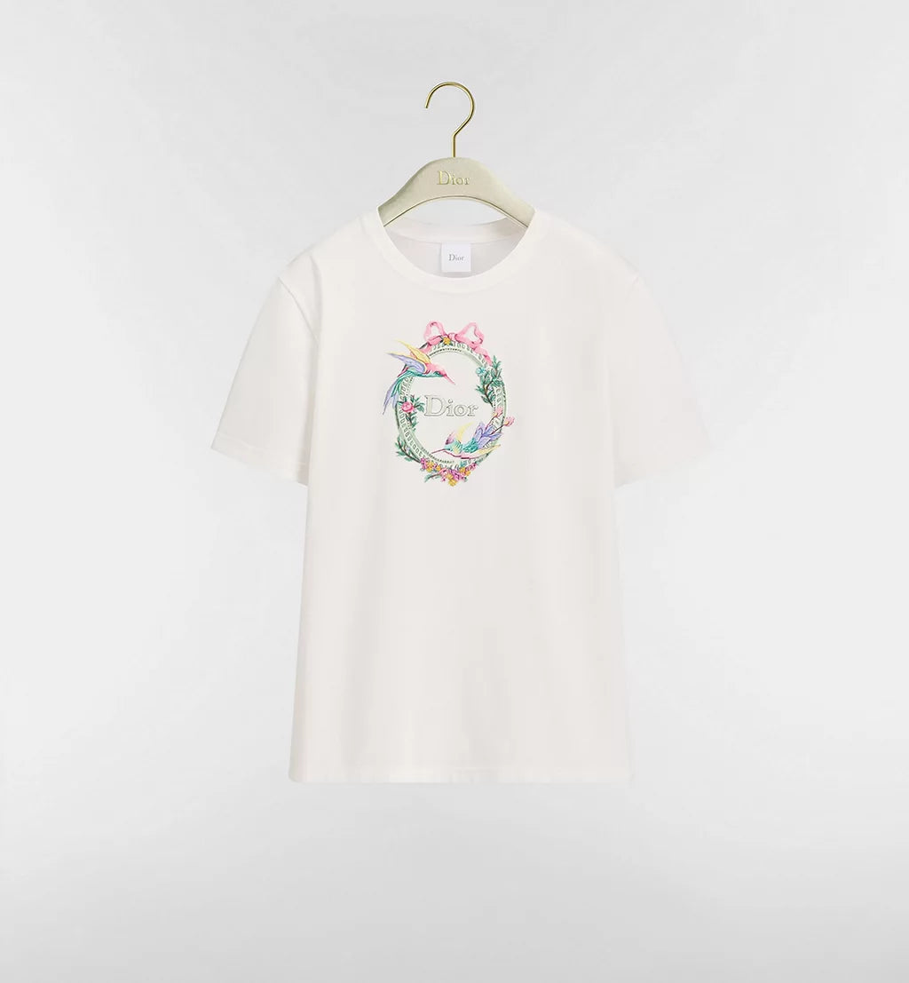 Dior Qixi Embroidered Fitted T-Shirt
