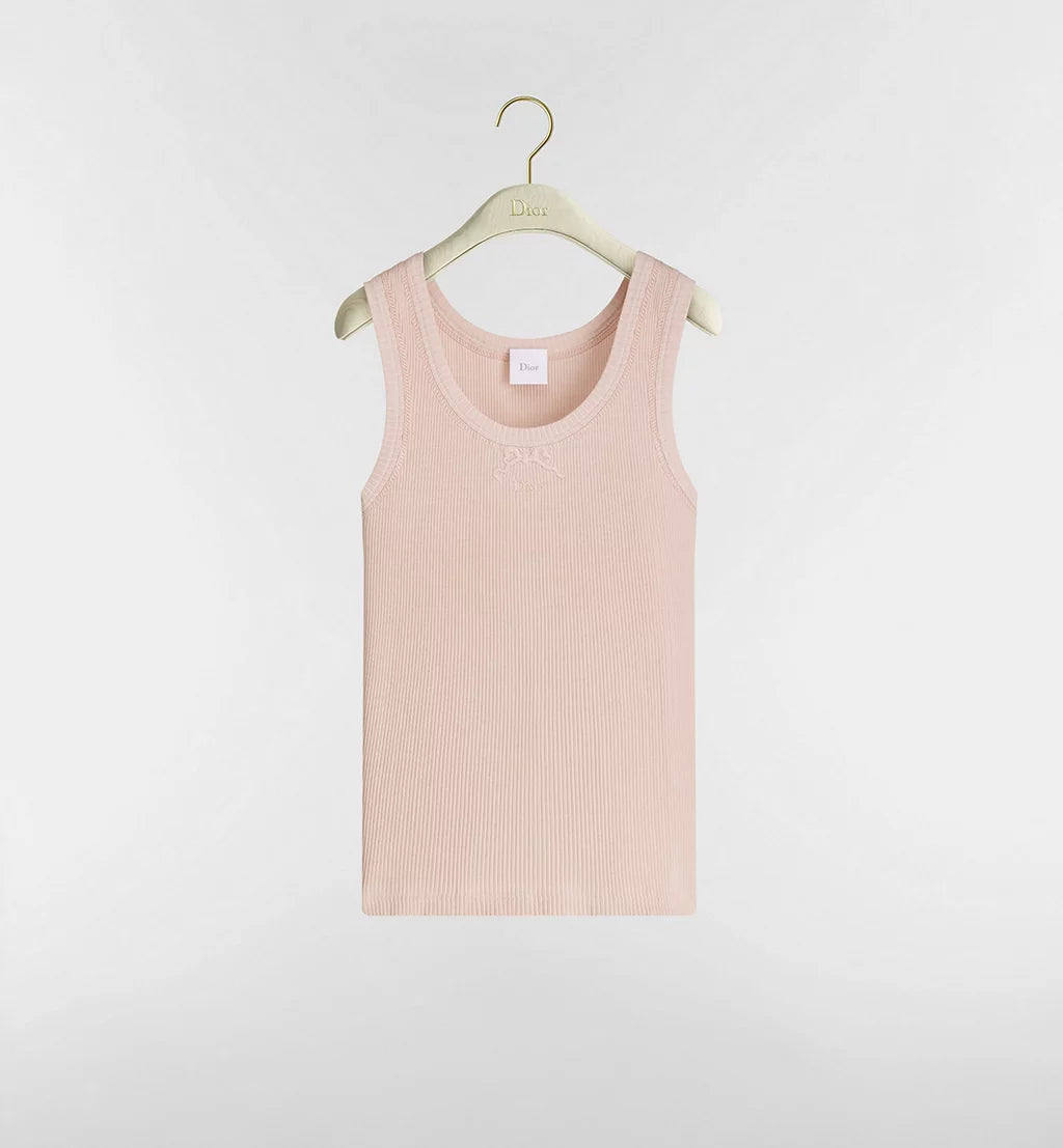 Embroidered Fitted Tank Top