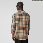 Burberry Ombré Check Cotton Flannel Oversized Shirt
