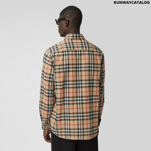 Burberry Ombré Check Cotton Flannel Oversized Shirt