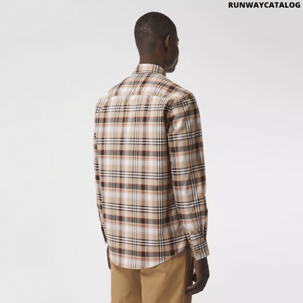 Burberry Embroidered B Motif Stretch Cotton Shirt