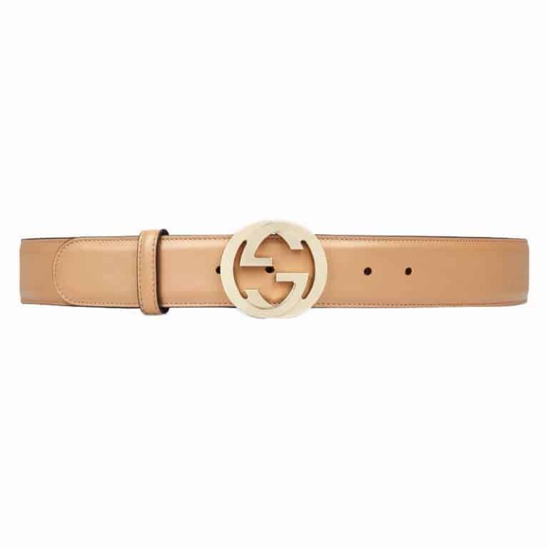 Gucci Leather belt with interlocking G buckle