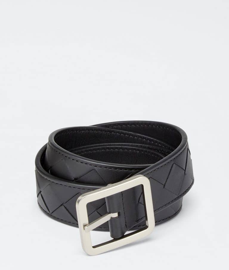 Bottega Veneta Reversible Belt in Nero
