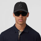 Monogram Motif Cotton Piqué Polo Shirt Dark Blue
