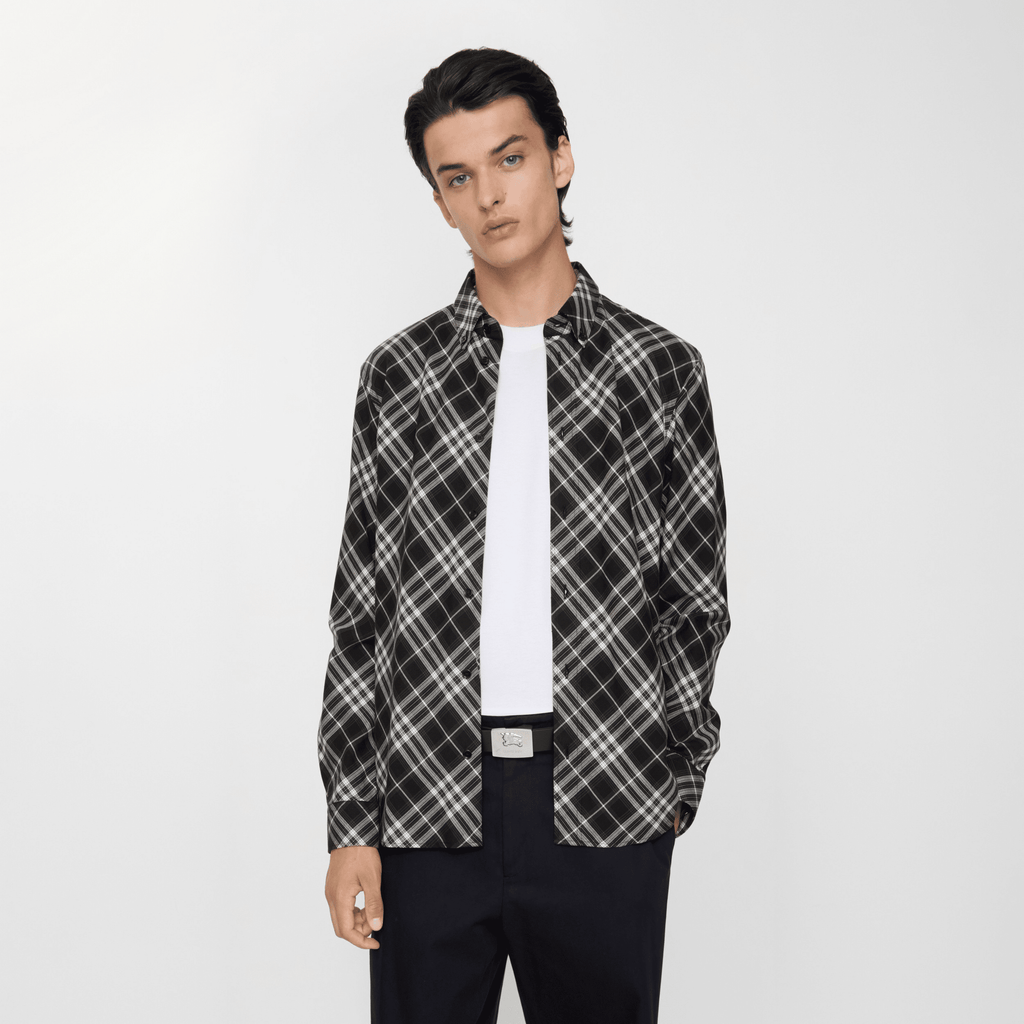 Burberry Relaxed Fit Check Cotton Flannel Shirt