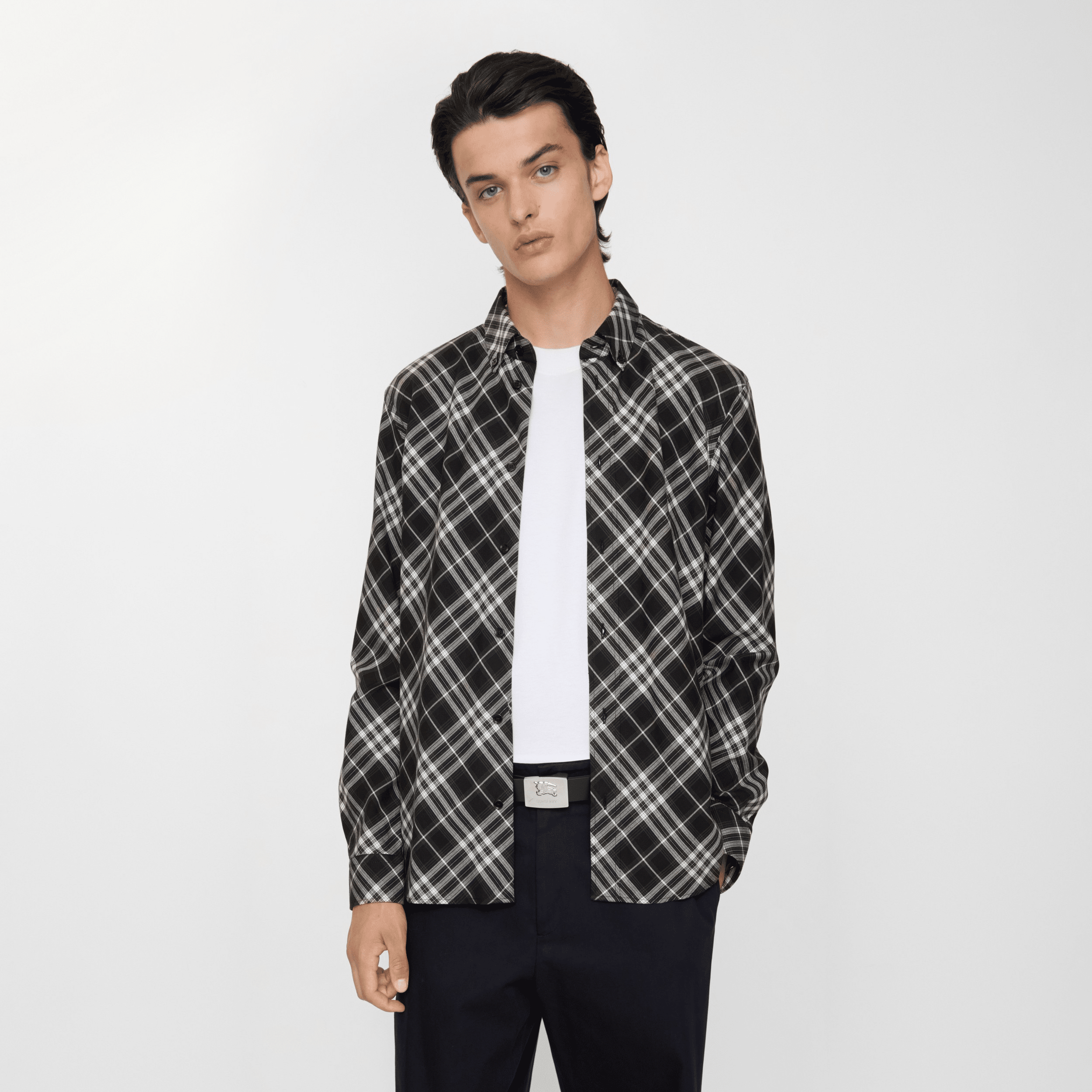 Burberry Relaxed Fit Check Cotton Flannel Shirt