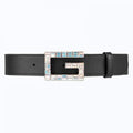 Leather belt with Square G buckle