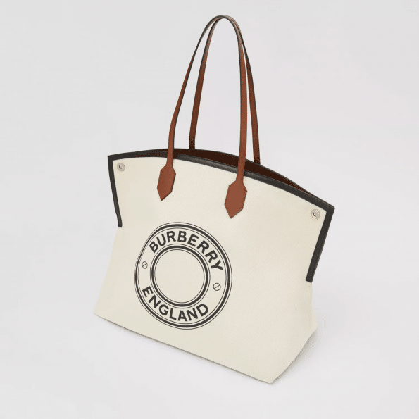Burberry Large Logo Graphic Cotton Canvas Society Tote