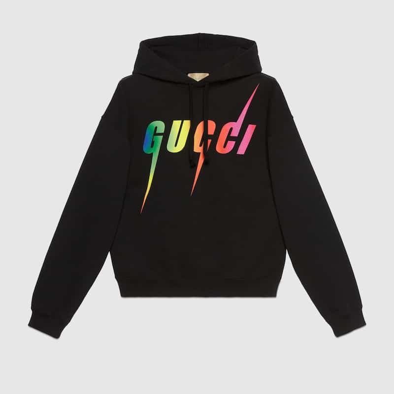COTTON SWEATSHIRT WITH GUCCI BLADE PRINT