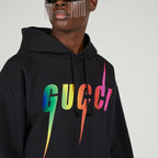 COTTON SWEATSHIRT WITH GUCCI BLADE PRINT