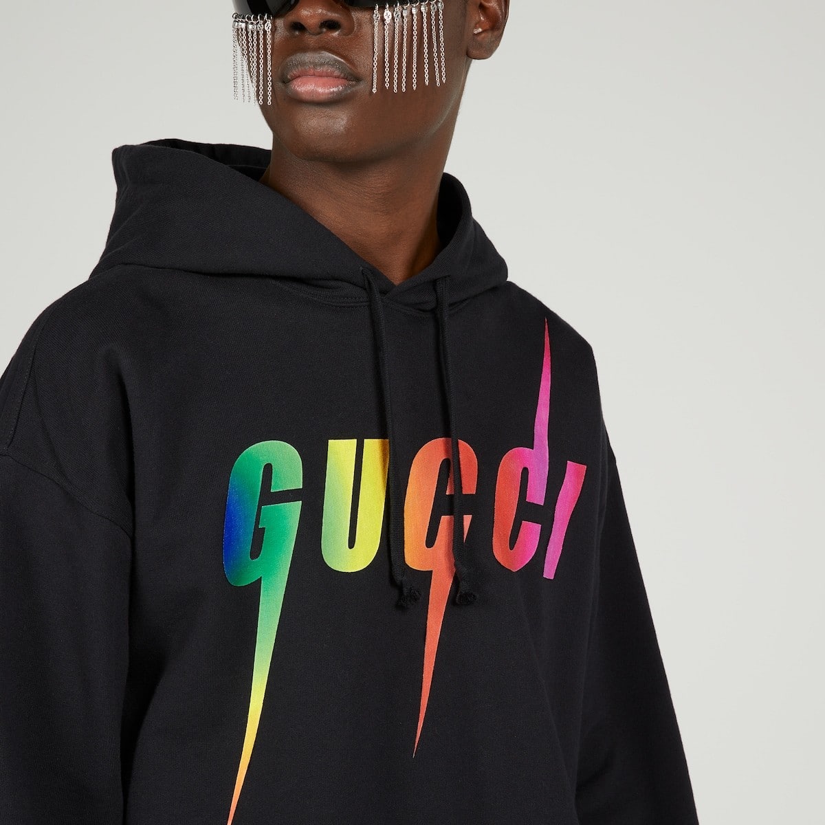 COTTON SWEATSHIRT WITH GUCCI BLADE PRINT