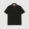 COTTON PIQUET POLO WITH WEB COLLAR