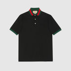 COTTON PIQUET POLO WITH WEB COLLAR
