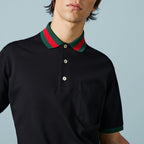 COTTON PIQUET POLO WITH WEB COLLAR