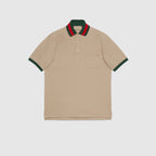 COTTON PIQUET POLO WITH WEB COLLAR