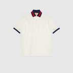 COTTON PIQUET POLO WITH WEB COLLAR