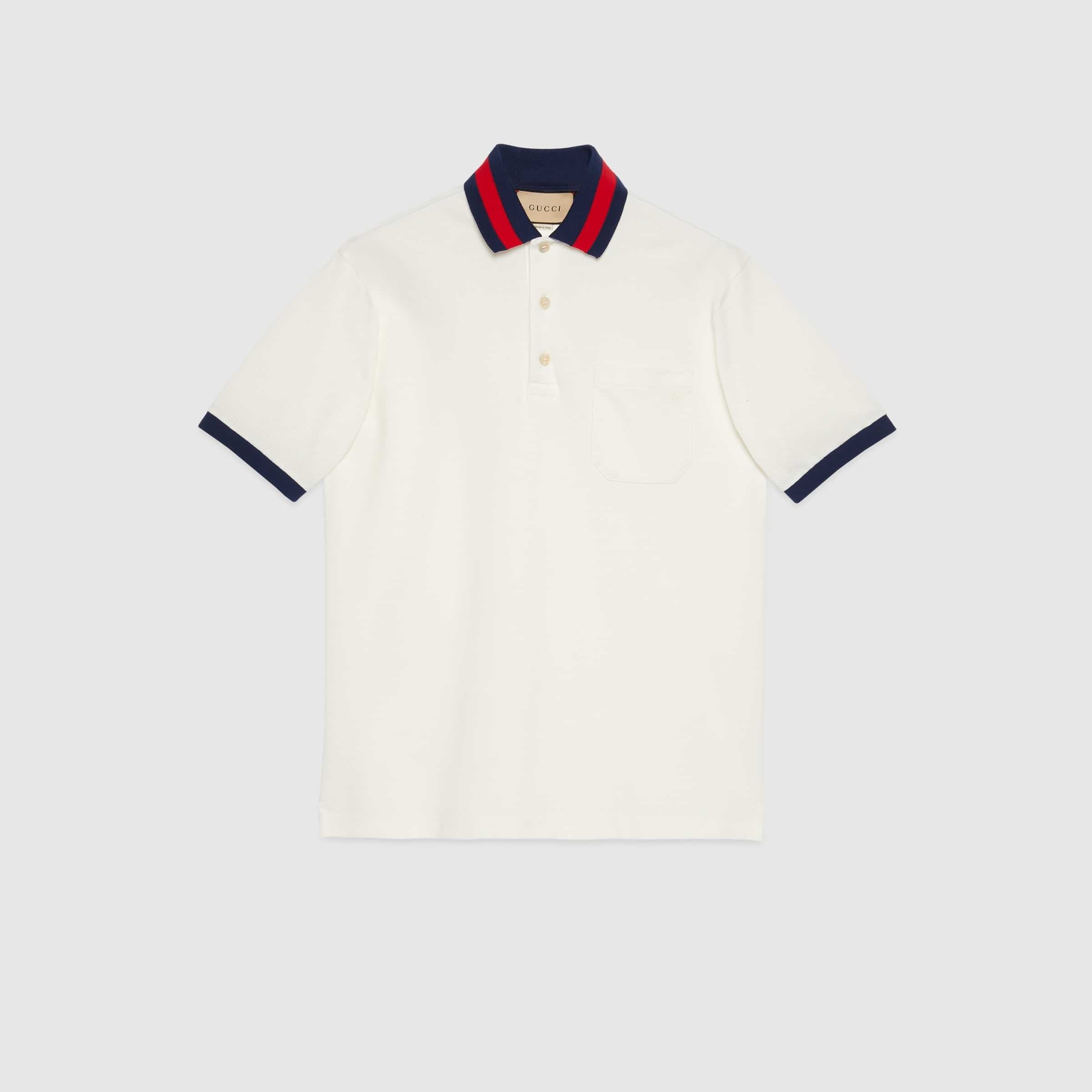 COTTON PIQUET POLO WITH WEB COLLAR