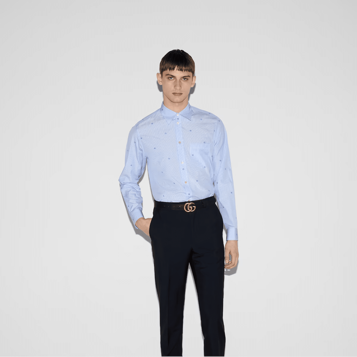 Gucci Striped cotton poplin shirt