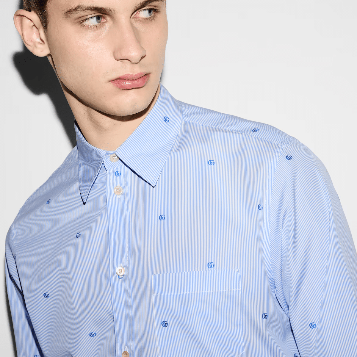 Gucci Striped cotton poplin shirt