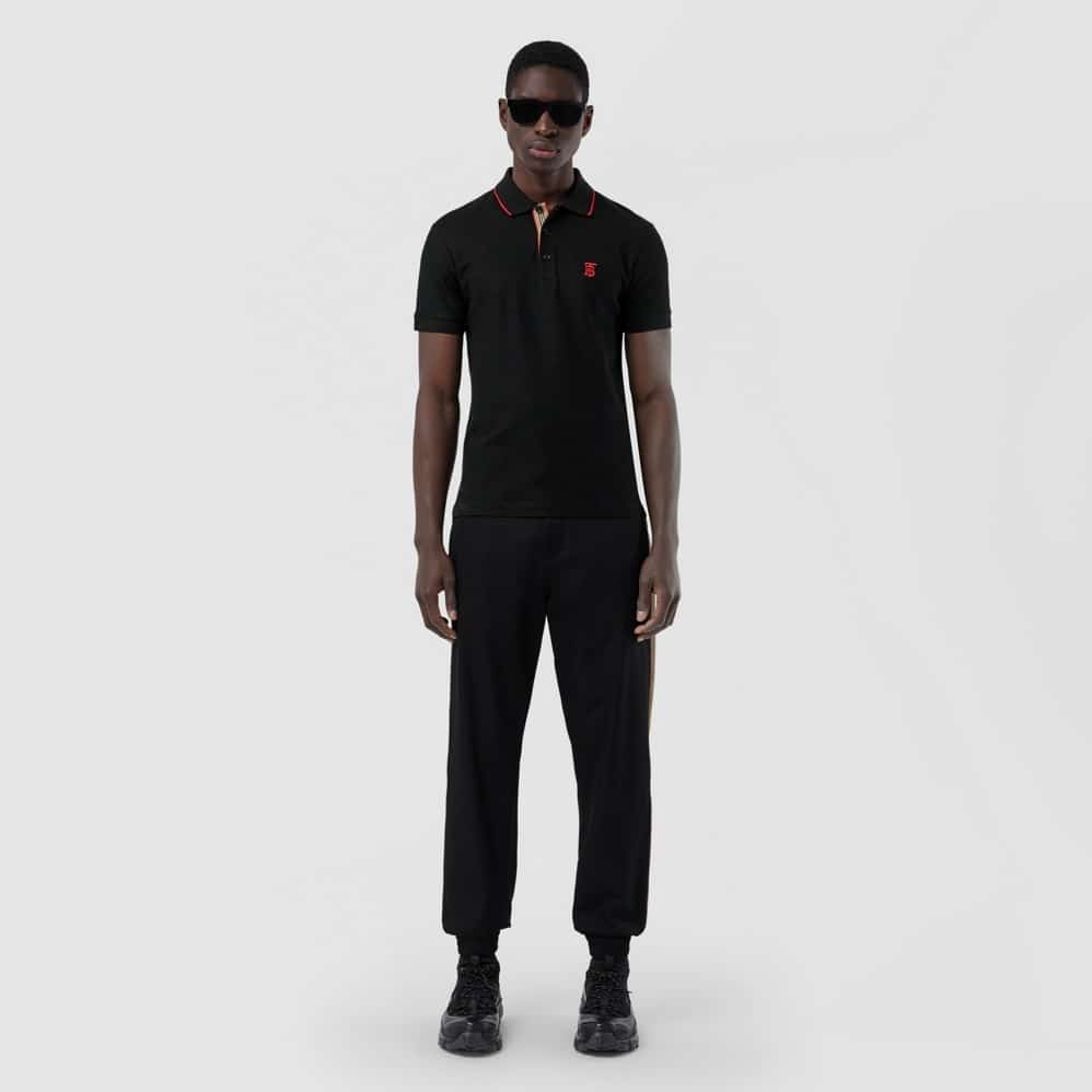 Icon Stripe Placket Cotton Piqué Polo Shirt