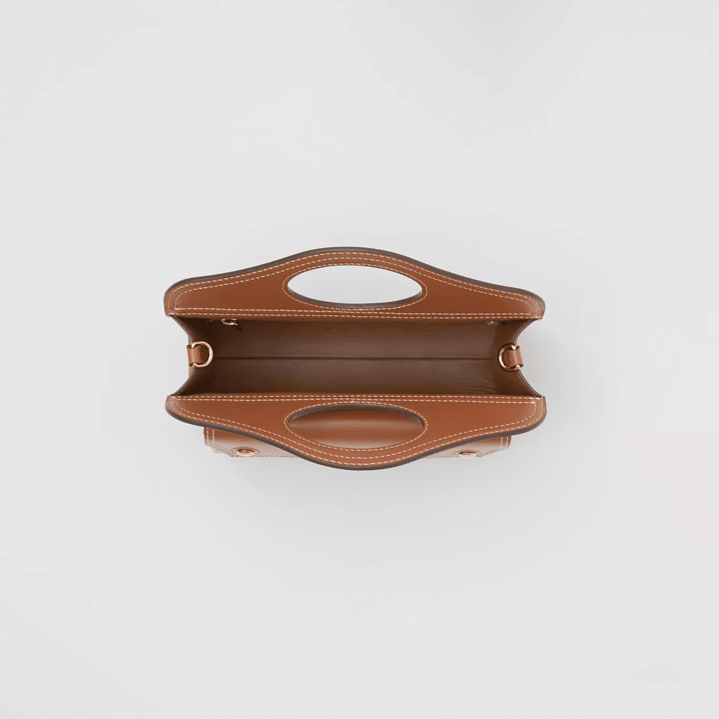 Burberry Mini Topstitched Leather Pocket Bag