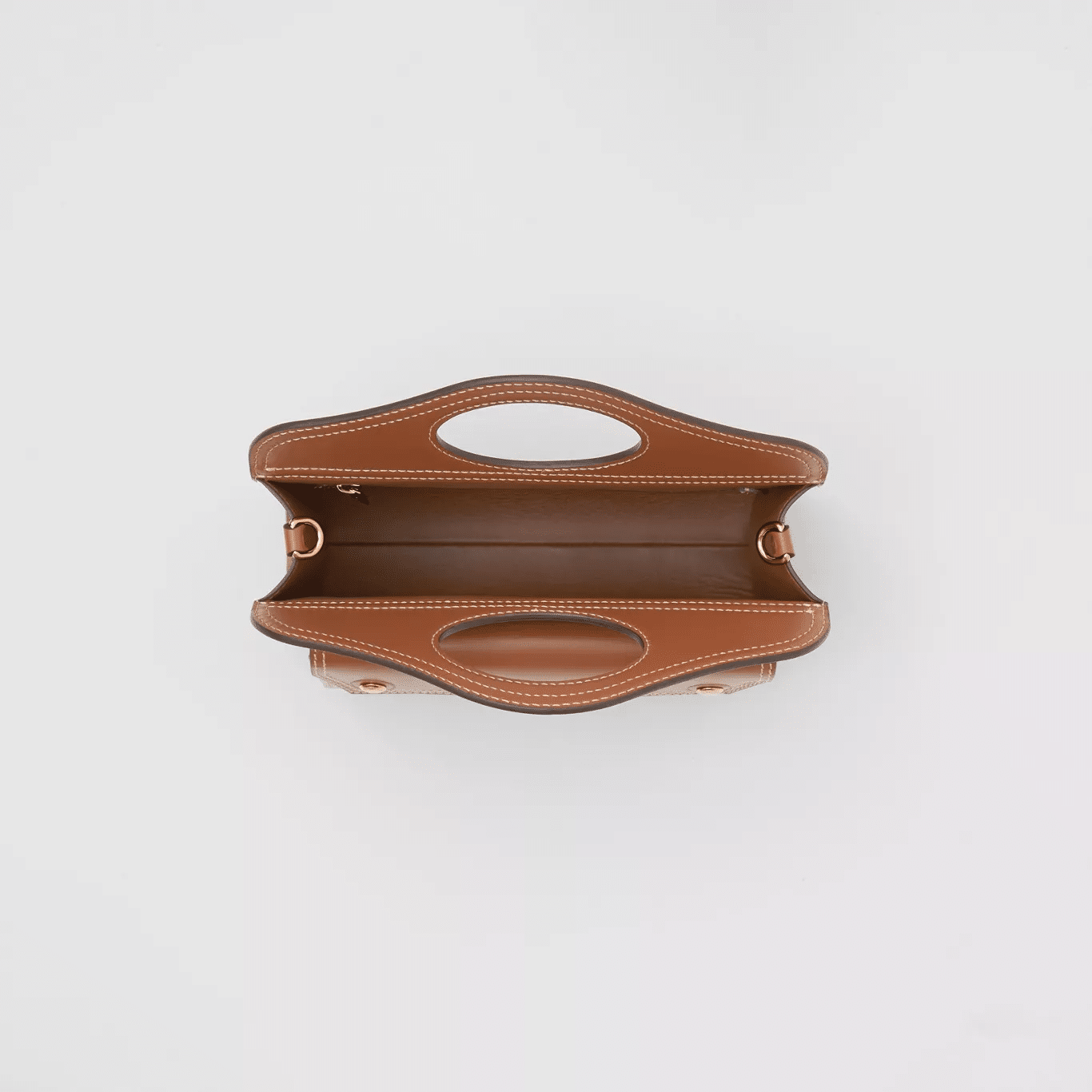 Burberry Mini Topstitched Leather Pocket Bag