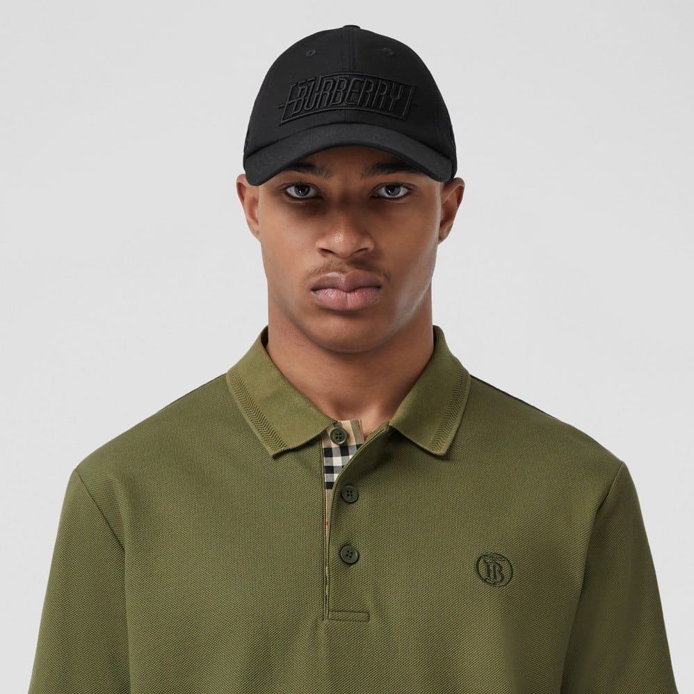 Monogram Motif Cotton Piqué Polo Shirt