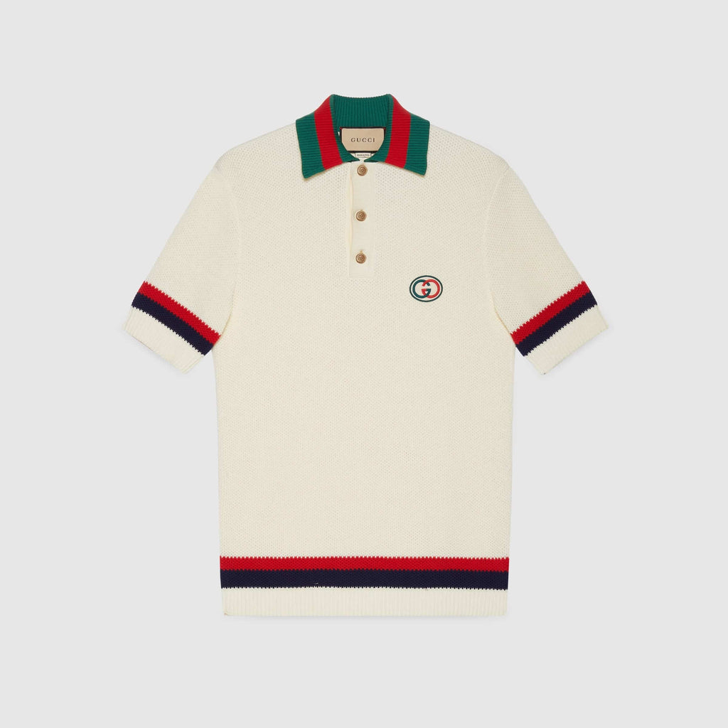 KNIT COTTON POLO T-SHIRT WITH WEB