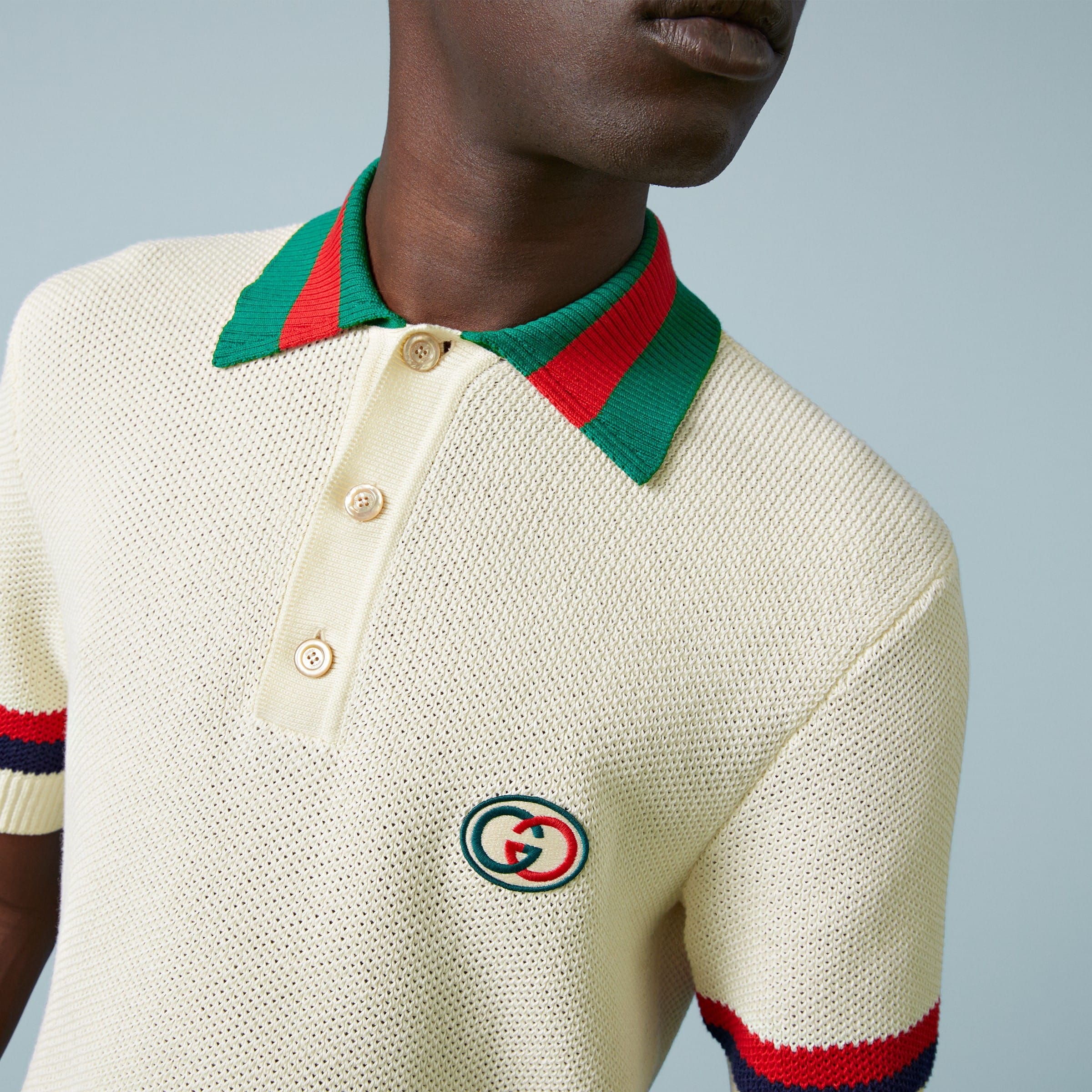 KNIT COTTON POLO T-SHIRT WITH WEB