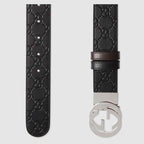 Gucci Black Signature / Brown Leather Reversible Belt