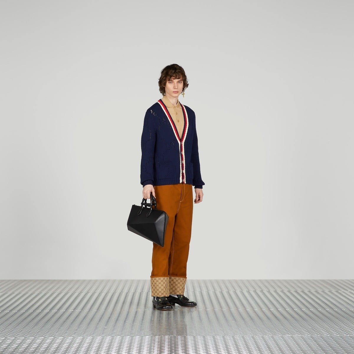 PERFORATED GG COTTON CARDIGAN