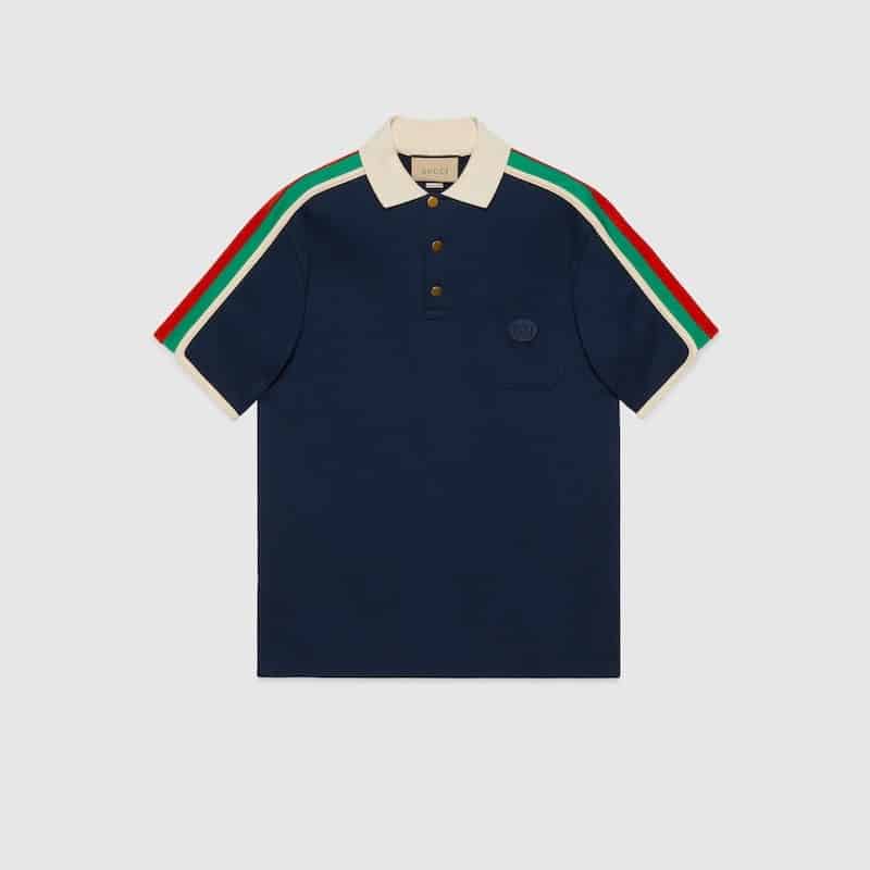 COTTON JERSEY POLO SHIRT WITH WEB