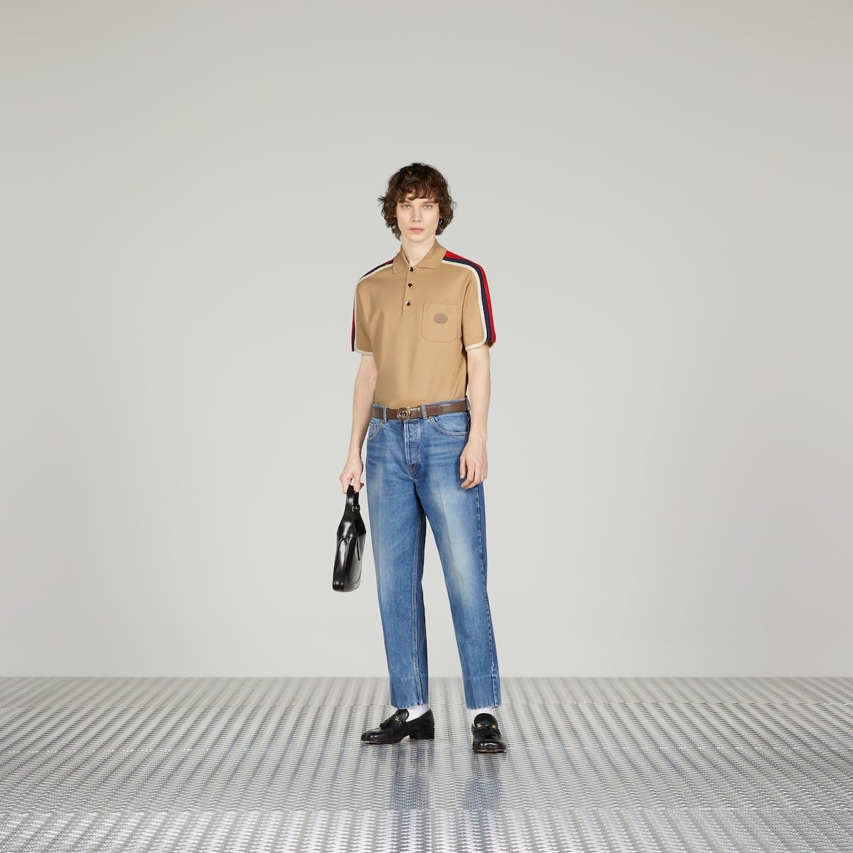 COTTON JERSEY POLO SHIRT WITH WEB