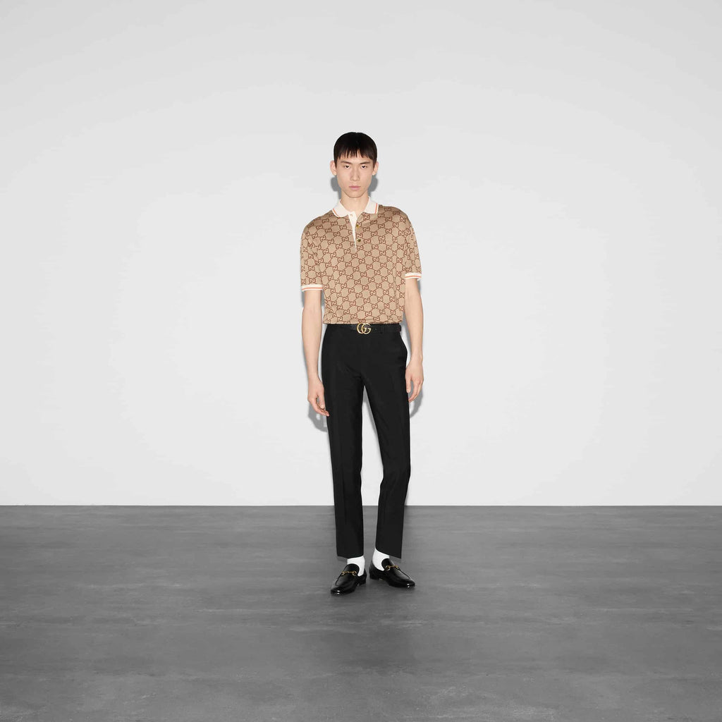 GG COTTON SILK POLO SHIRT