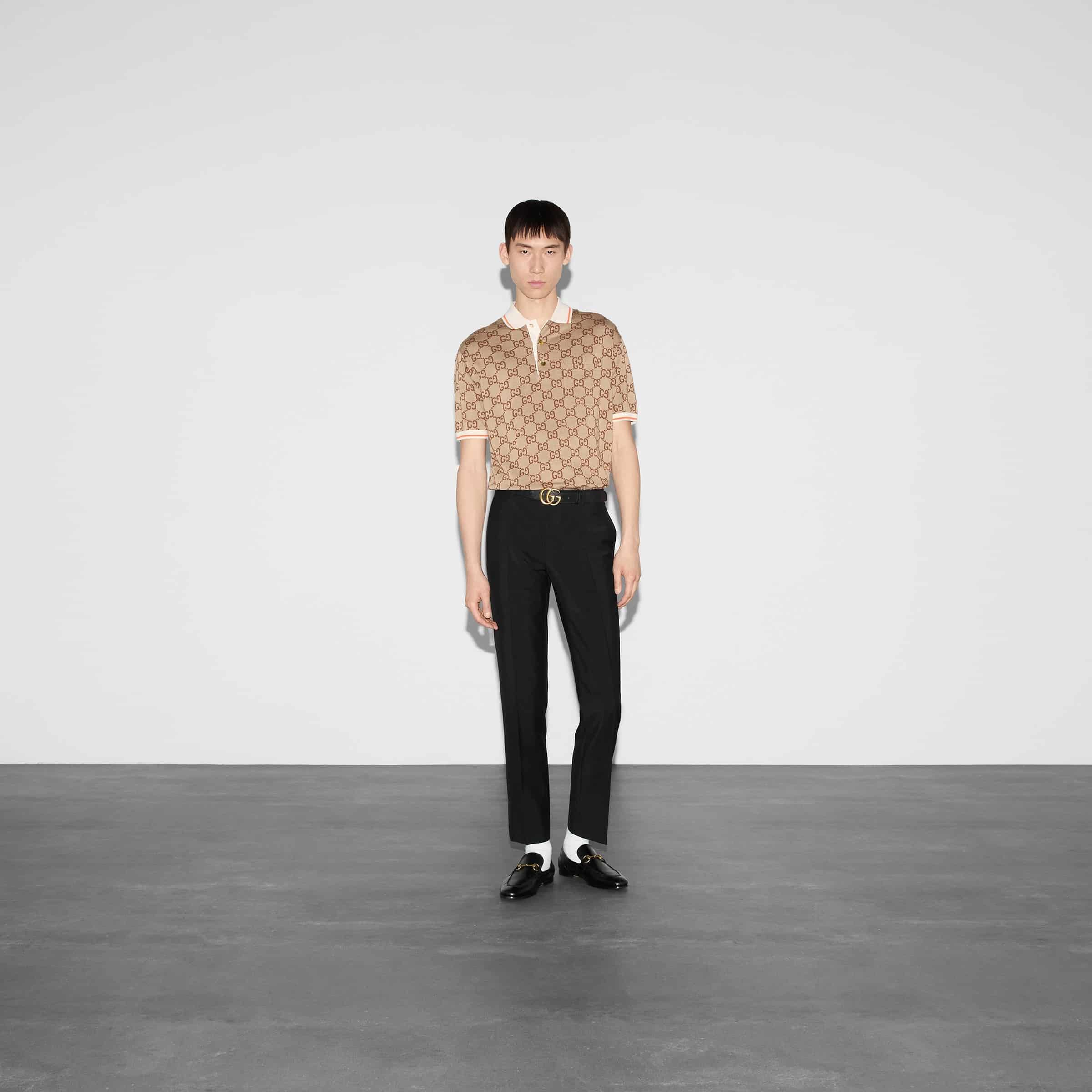 GG COTTON SILK POLO SHIRT