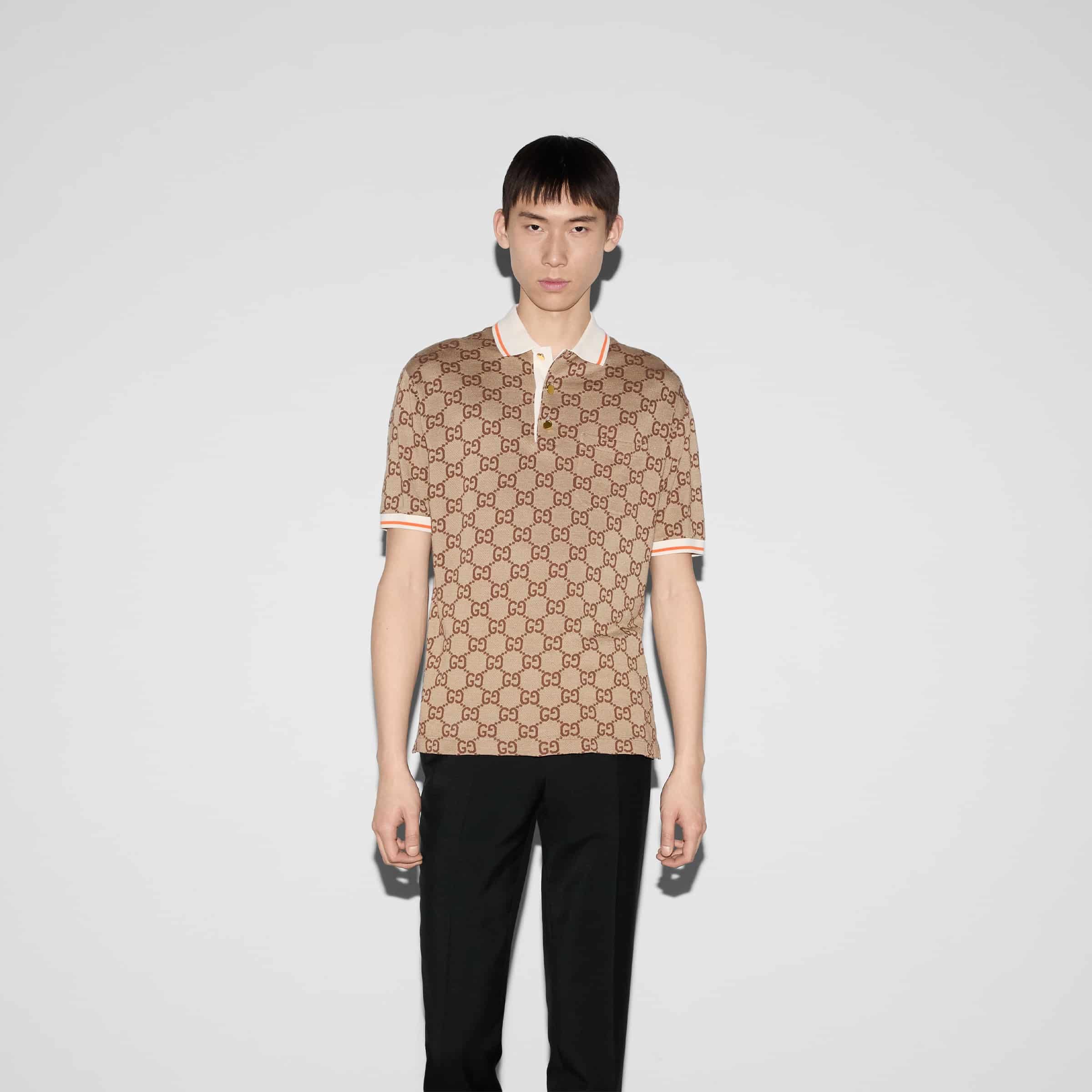 GG COTTON SILK POLO SHIRT