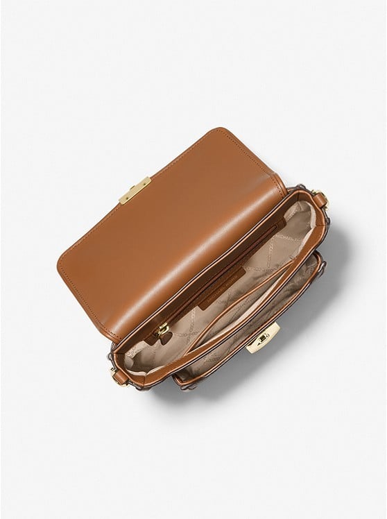 Michael Kors Medium Logo and Leather Messenger Bag