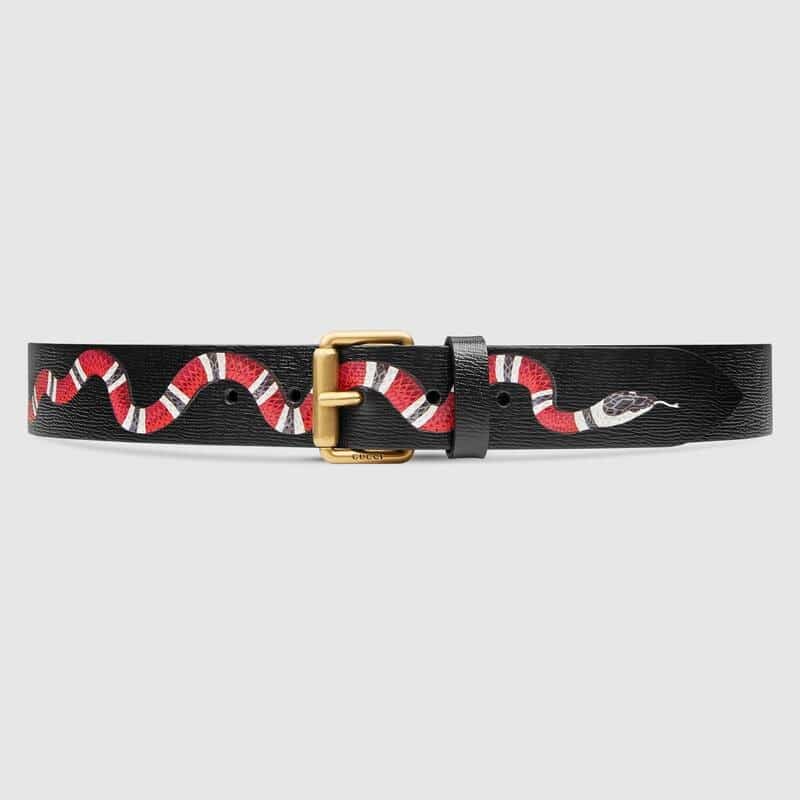 Gucci Leather Belt with Kingsnake