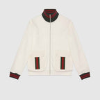 COTTON JERSEY ZIP JACKET WITH WEB