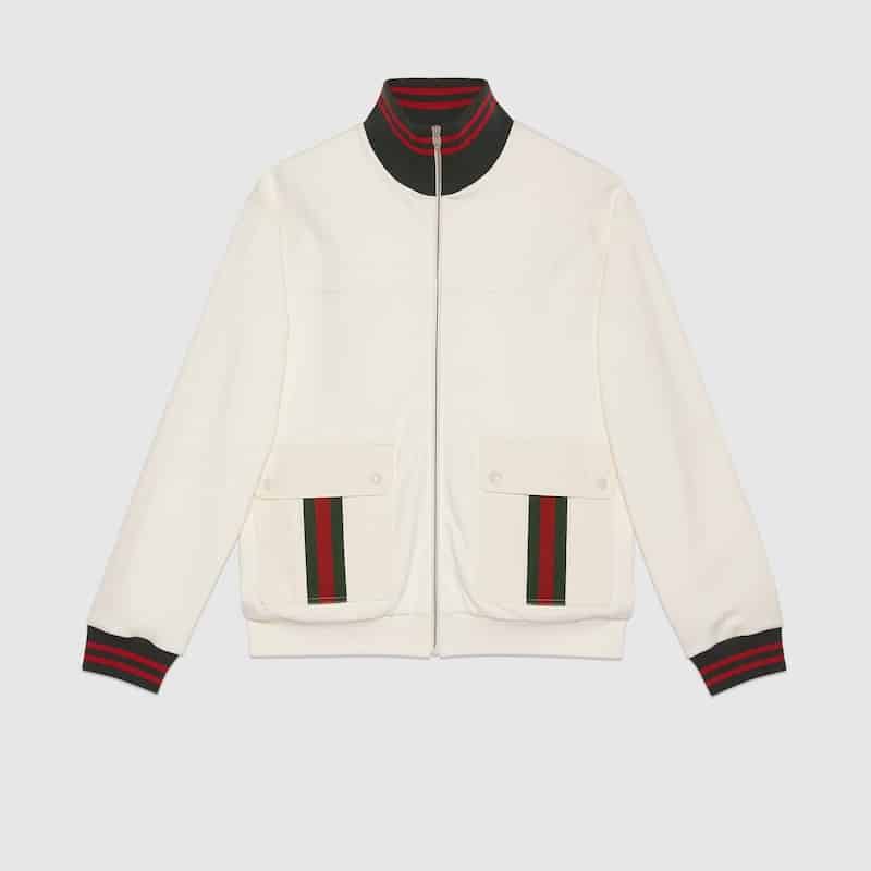COTTON JERSEY ZIP JACKET WITH WEB