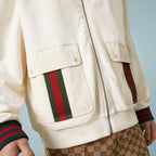 COTTON JERSEY ZIP JACKET WITH WEB