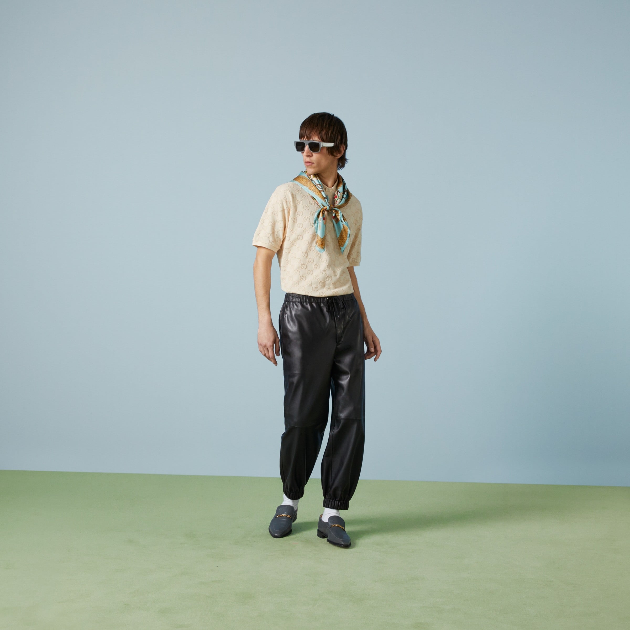 COTTON PIQUET POLO WITH GG